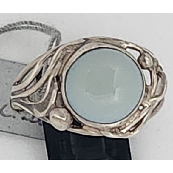 Ring Blue Chaladony Size 11 Silver 6.3 gr Jerry Fran Harr 25 mm 10 mm Stone - Picture 15 of 15